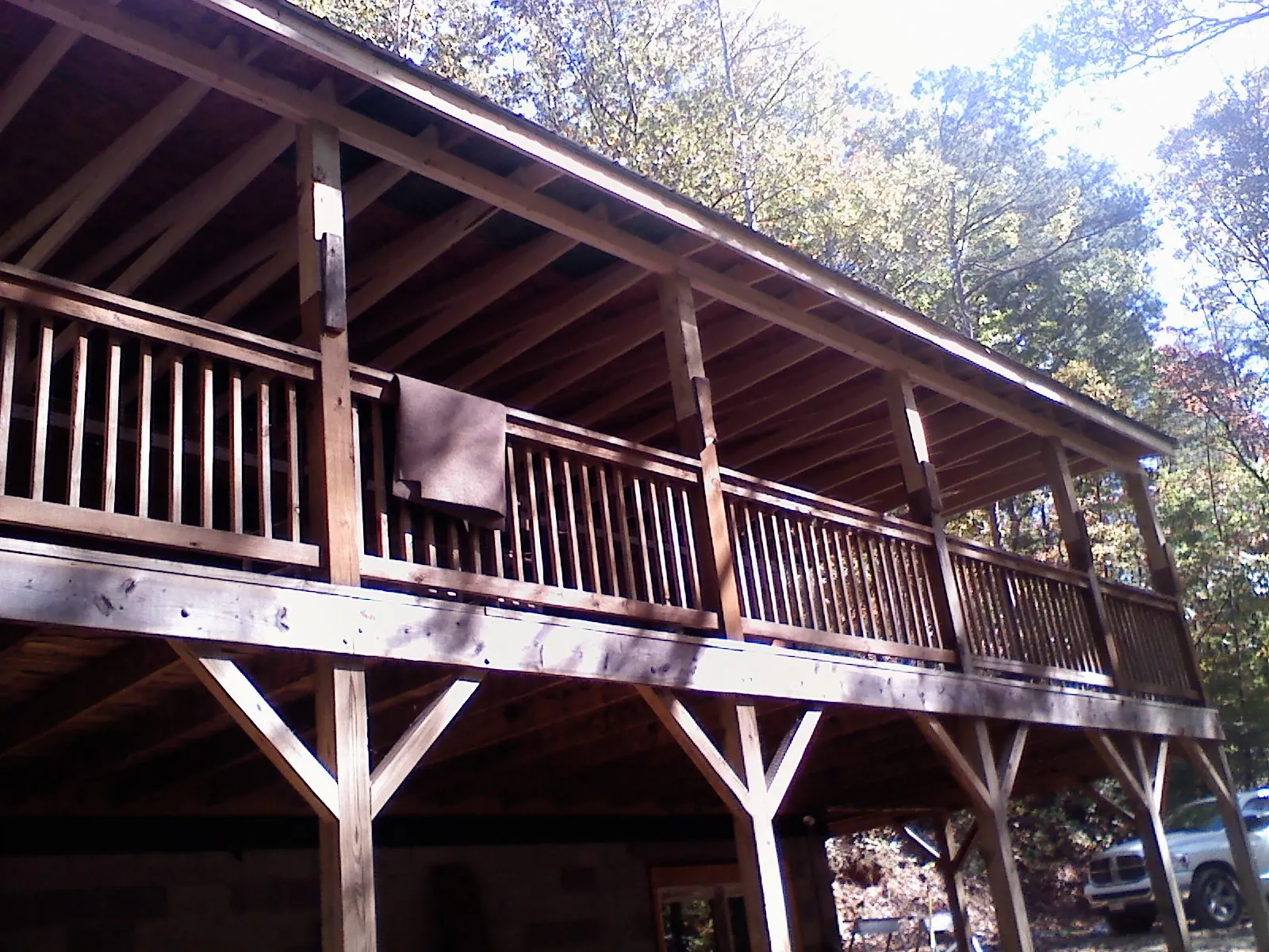 Timber framing under a new elevated porch and deck — Roof Leak Repair in Oaks by Roofing Brothers